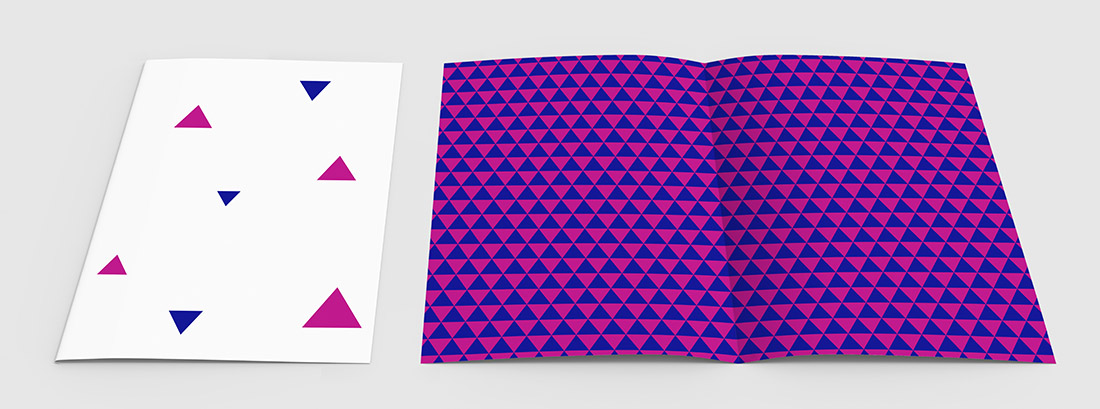 Bi fold brochure mock up isolated on soft gray background. 3D il